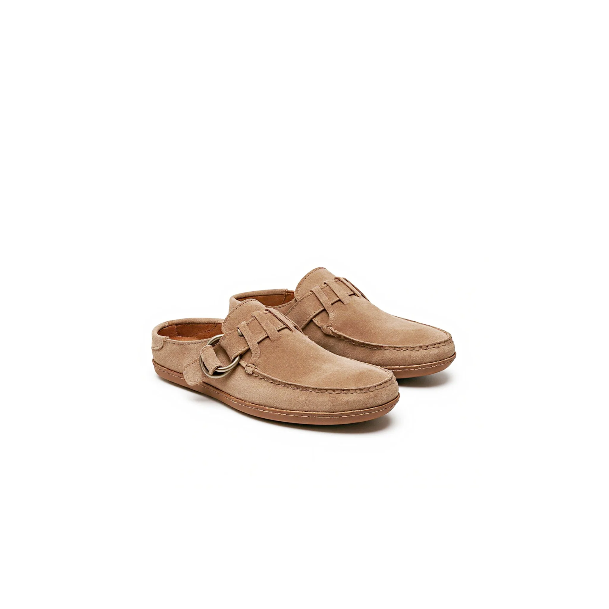 In Stock Men’s Ring Mule: Mushroom Suede - Image 3
