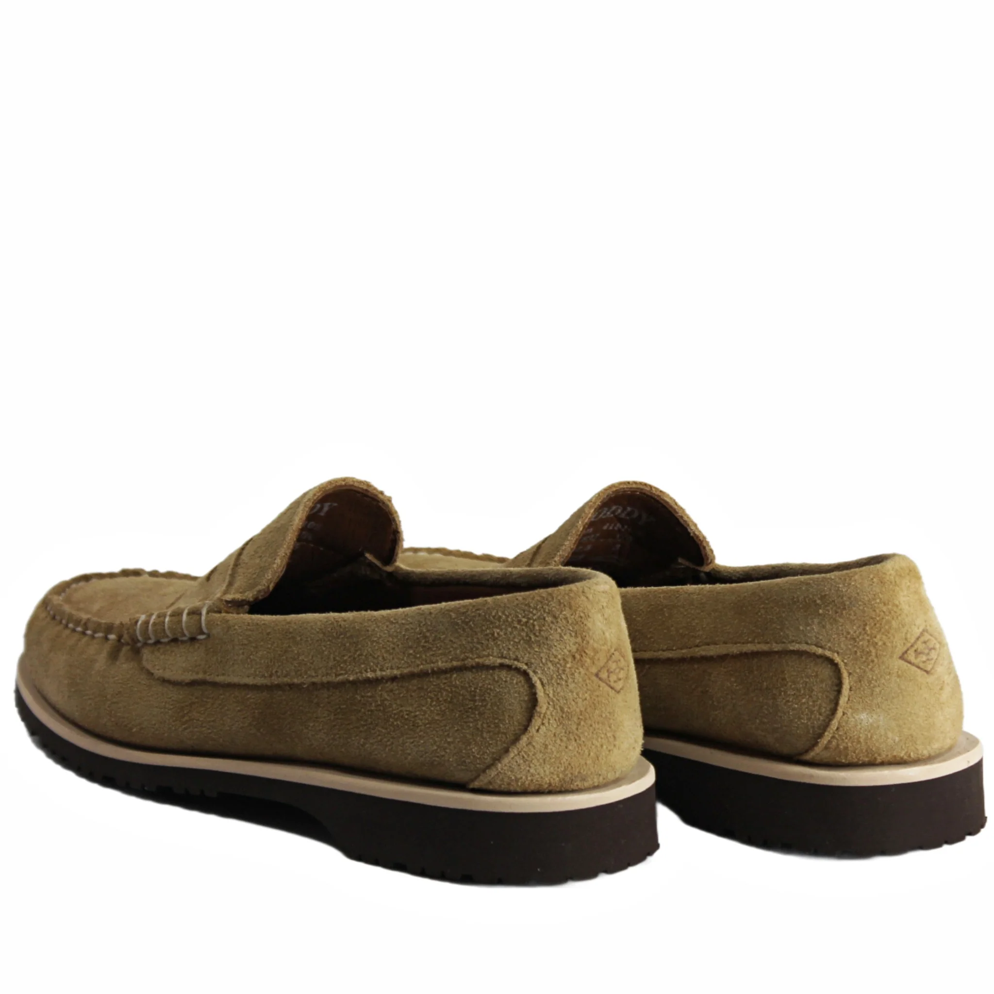 In Stock Women's Penny Loafer Suede: Sand - Image 3
